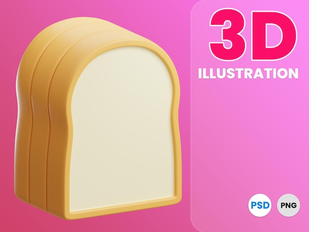 Pão pão branco ilustração 3d