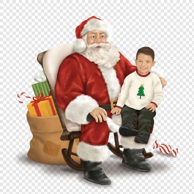 PSD papá noel papá noel con niño