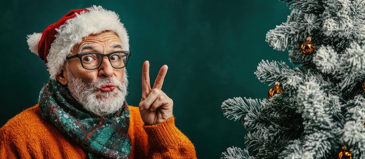PSD papá noel signo de paz alegría de navidad