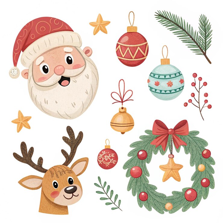PSD un papá noel con un sombrero de papá noel y una corona con un sombreiro de papá noel en él