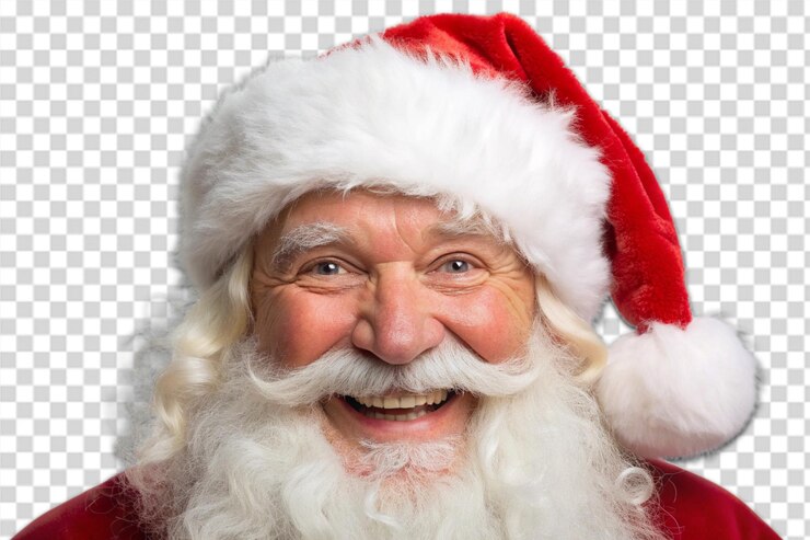 PSD un papá noel con una sonrisa en la cara
