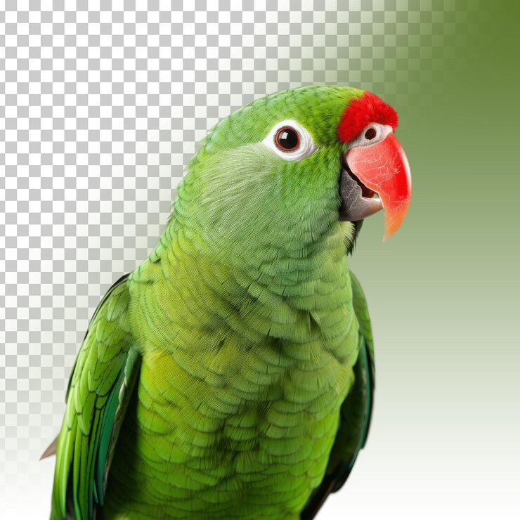 PSD papagaio de bico vermelho e fundo transparente de bico vermelho