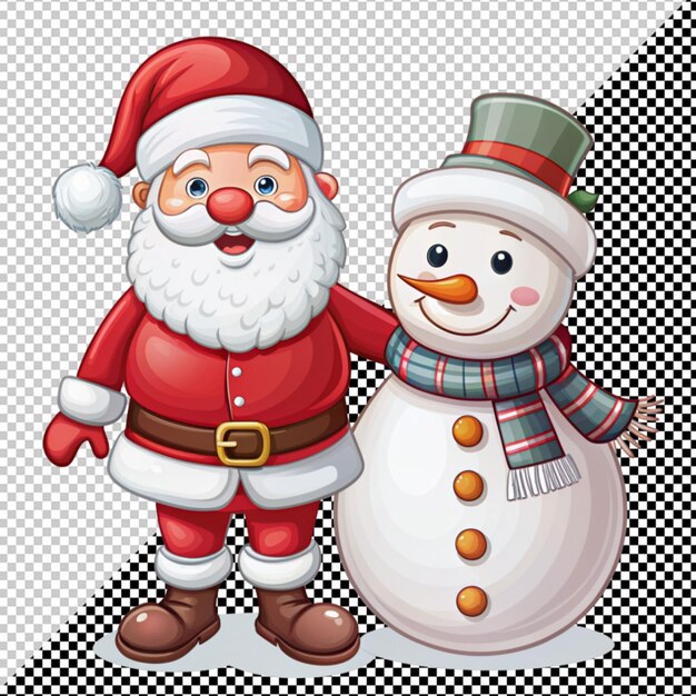 PSD papai noel com o boneco de neve