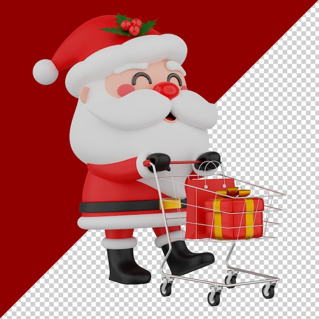 Papai noel isolado renderização 3d