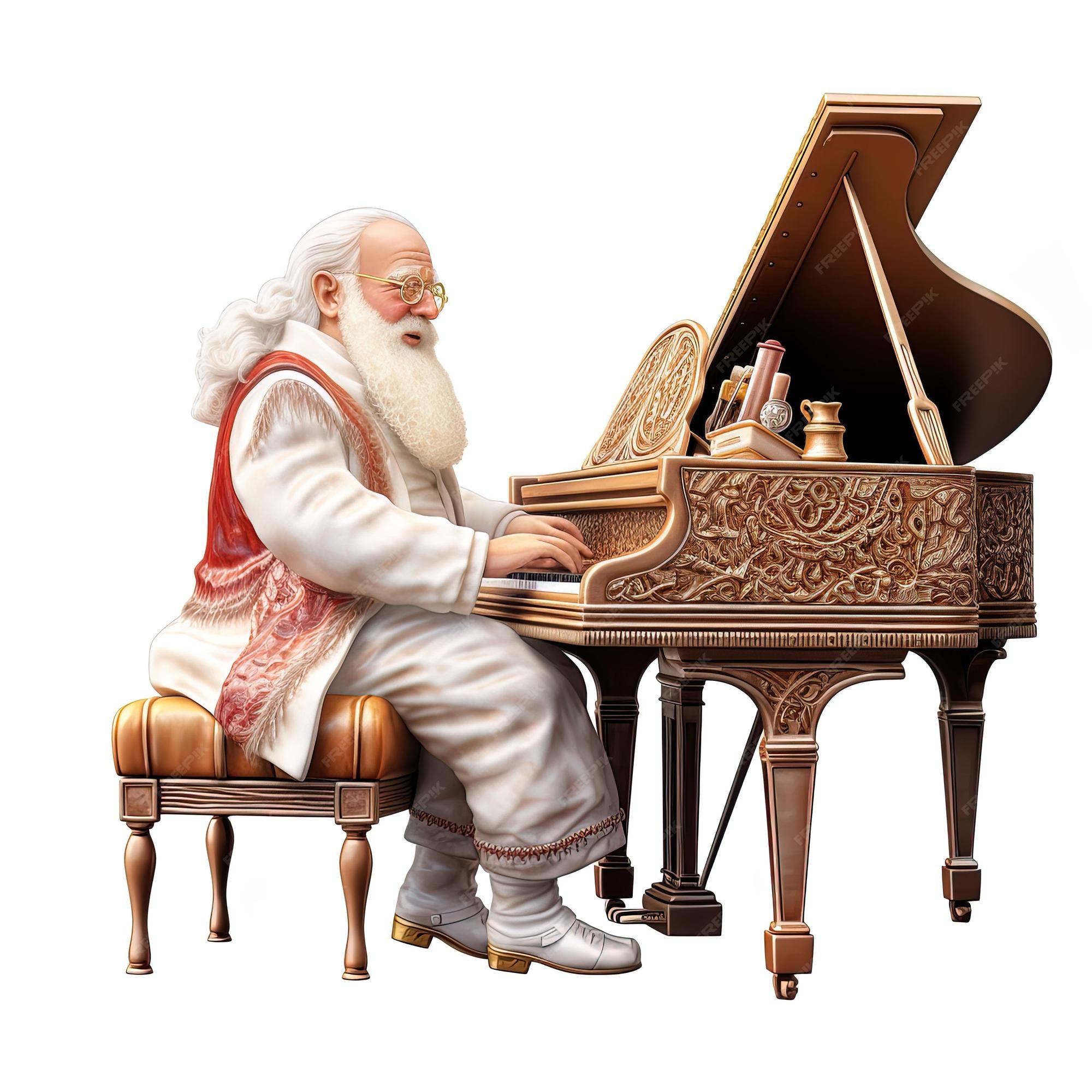 Fundo Na época Do Natal Uma Jovem Se Envolve Em Uma Aula De Piano