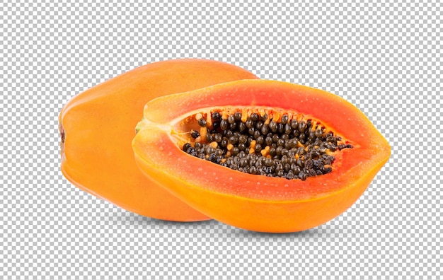 Papaya aislada en capa alfa