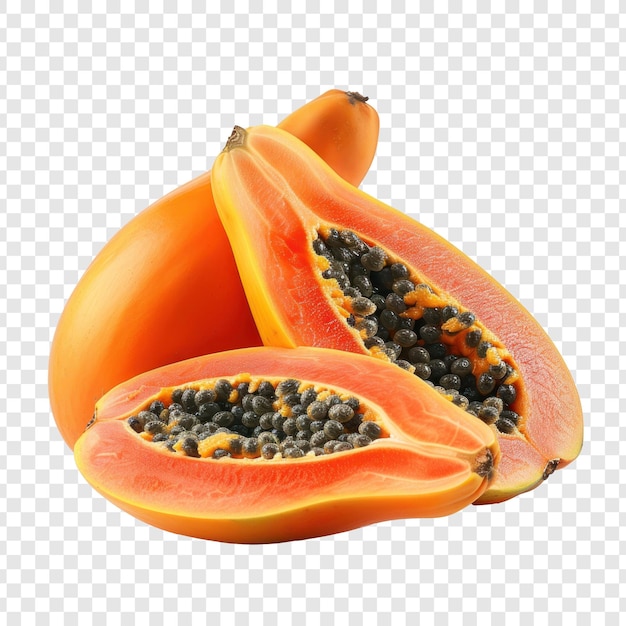 Papaya sullo sfondo della trasparenza PSD