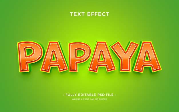 PSD papaya-text-effekt