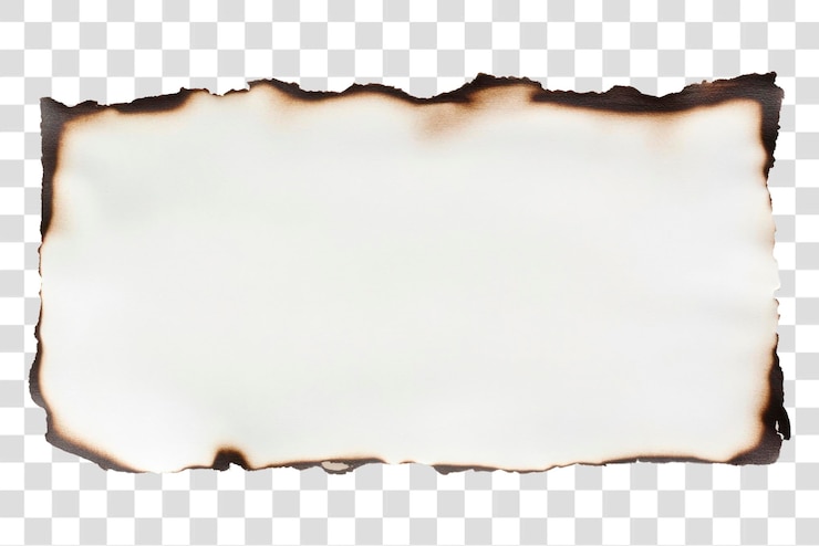 PSD papel artesanal de png con bordes quemados y pergamino quemado