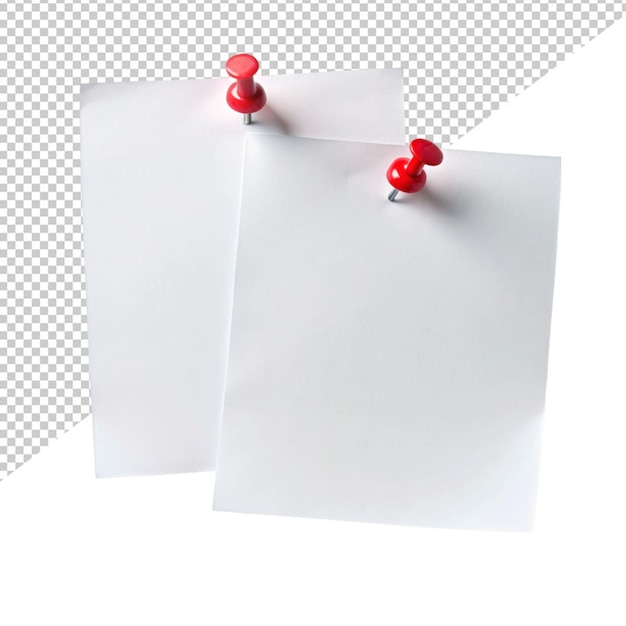 PSD papel blanco fijado con un fondo transparente