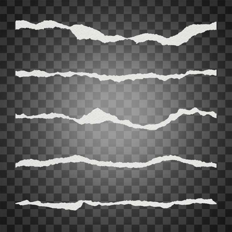 PSD papel branco rasgado elemento png clipart borda texturizada definida em fundo transparente