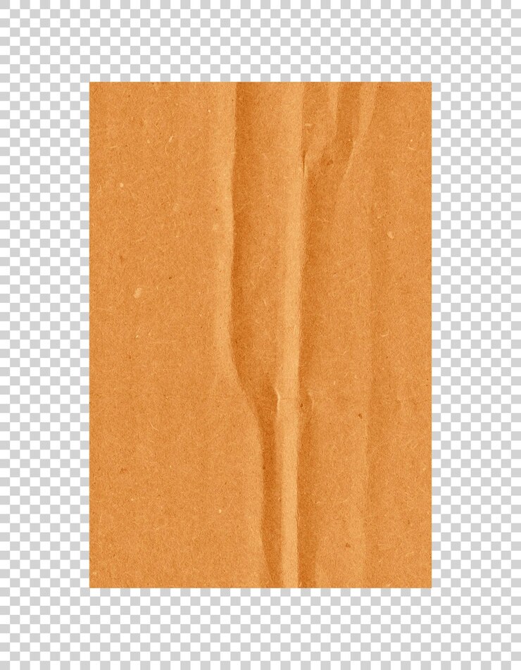 PSD papel castanho dobrado vazio em fundo transparente