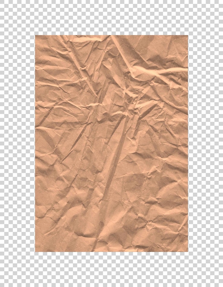 PSD papel castanho dobrado vazio em fundo transparente