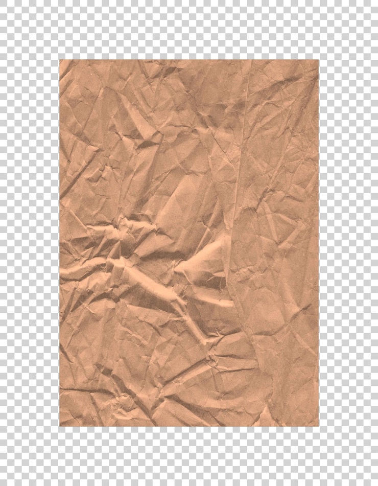 PSD papel castanho dobrado vazio em fundo transparente