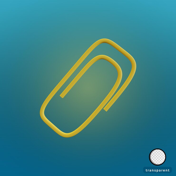 PSD papel de clip amarillo de renderizado 3d