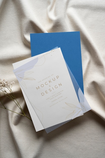 Papel cristal de invitación de boda plana