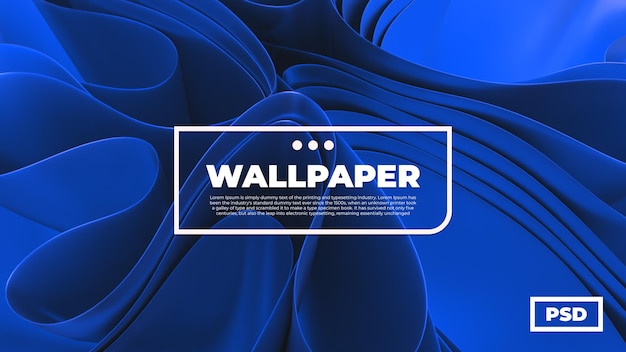 PSD papel de parede abstrato 3d azul cor da área de trabalho