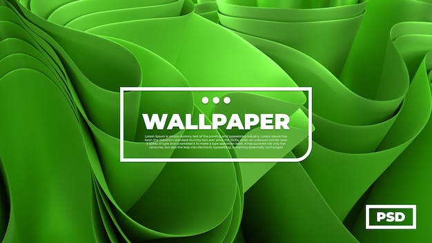 PSD papel de parede abstrato 3d verde da área de trabalho