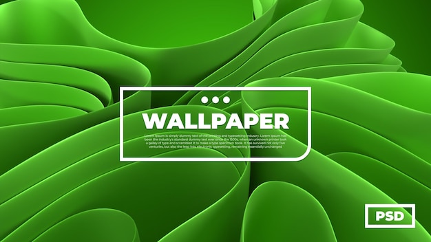 Papel de parede abstrato 3d verde da área de trabalho