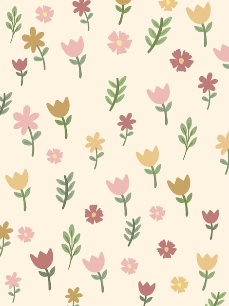 PSD papel de parede floral fofo