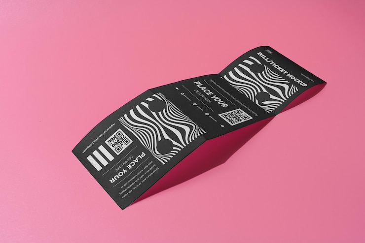 PSD papel con diseño de maqueta de boleto.
