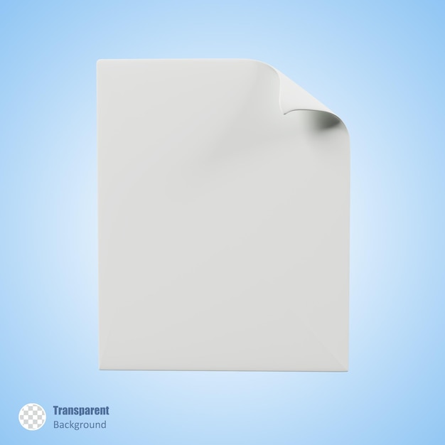 PSD papel em branco no design de renderização 3d