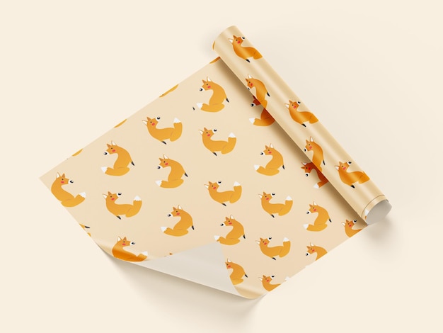 Papel de embalaje con patrón de Corgi