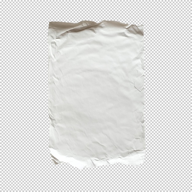 Papel isolado sobre fundo transparente