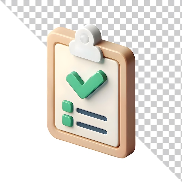 Papel para la lista de comprobación del portapapeles 3D
