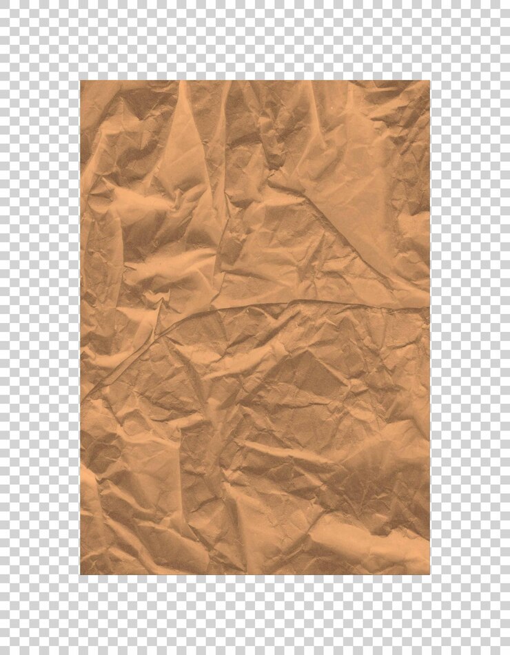 PSD papel marrón plegado vacío sobre un fondo transparente