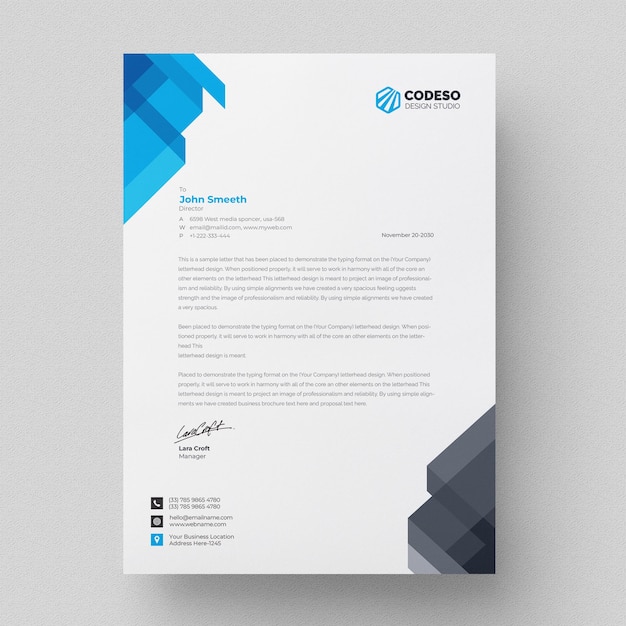 Papel con membrete creativo
