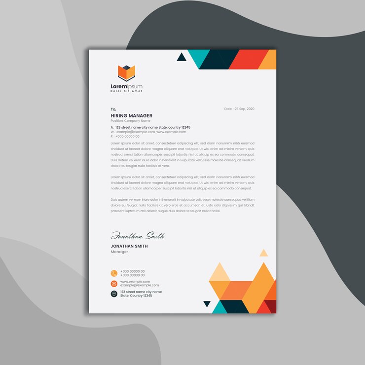 PSD papel con membrete geométrico