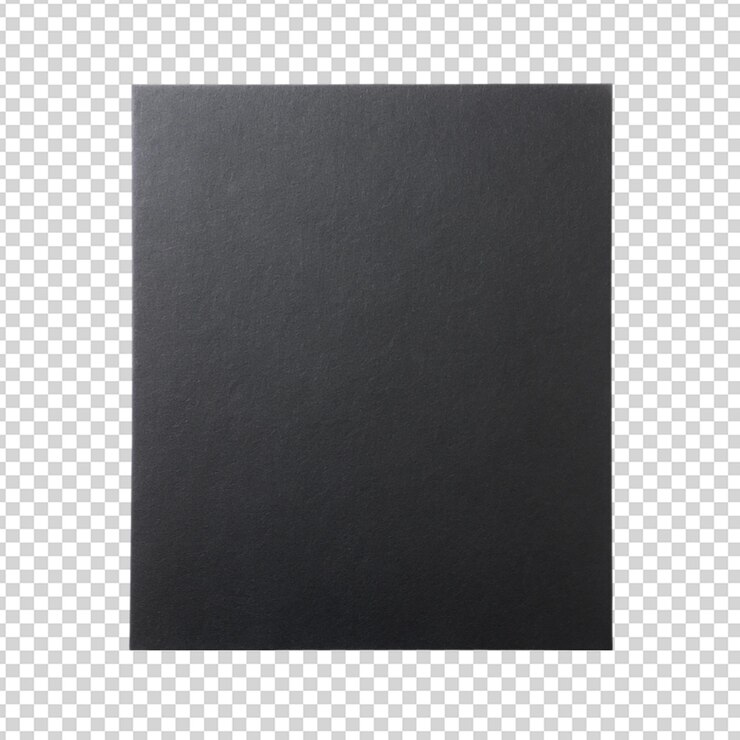 PSD papel negro aislado sobre un fondo transparente