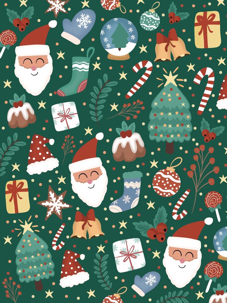 PSD papel pintado verde de navidad