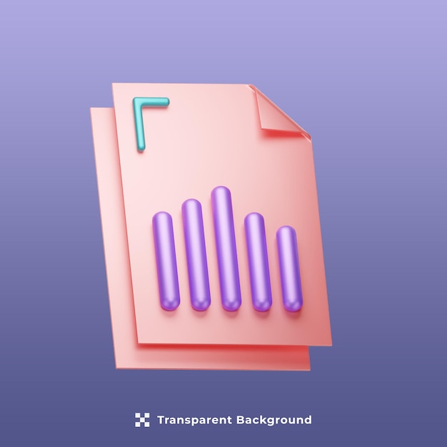 PSD un papel rosa con la ilustración 3d del gráfico de datos