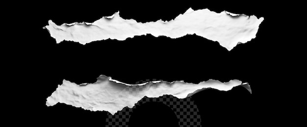 El papel roto aislado sobre un fondo transparente