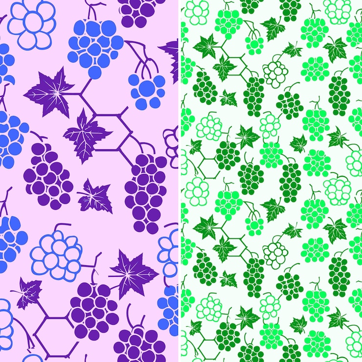 PSD un papel tapiz con uvas y una flor púrpura