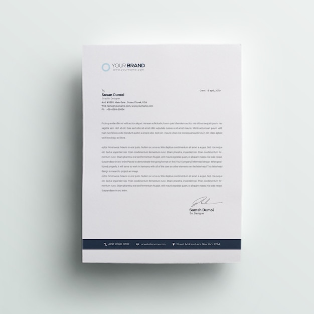 Papel timbrado do profissional da empresa