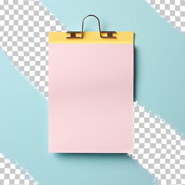 Papel para tomar notas en aislamiento de fondo transparente