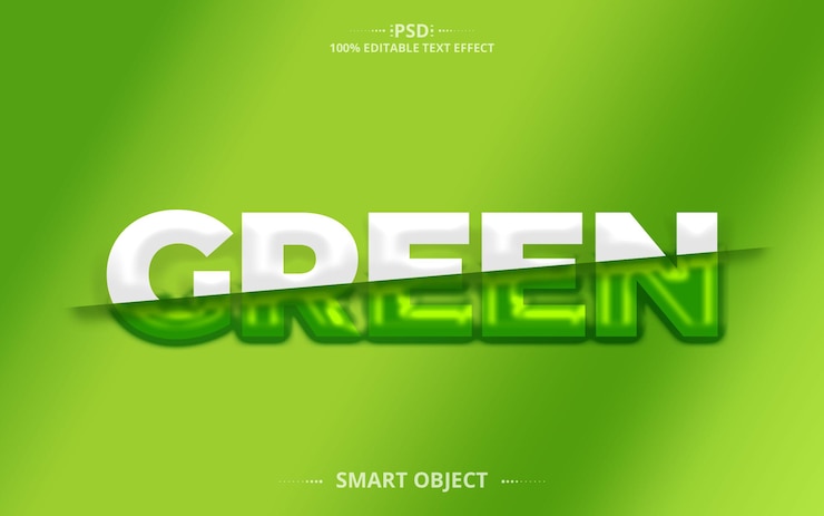 PSD papel verde cortado creativo mejor diseño de efecto de texto.