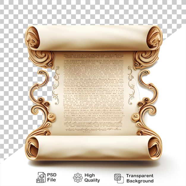 PSD papel vintage aislado en fondo transparente incluye archivo png