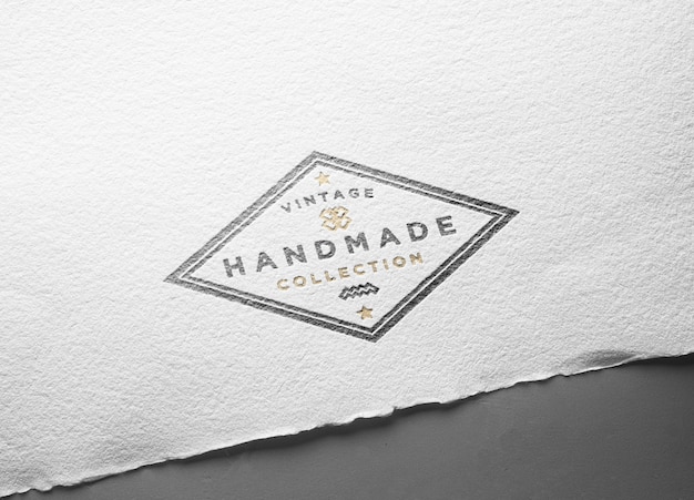 PSD papel vintage de maquete de logotipo