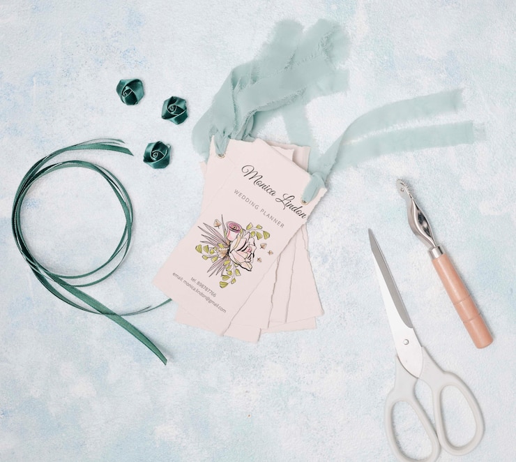 PSD papelería concepto de invitación de boda