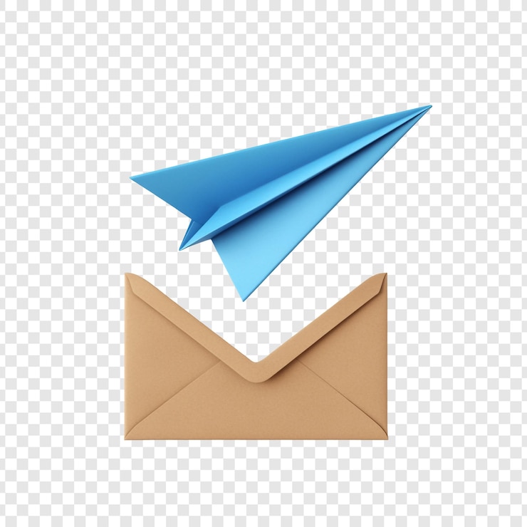 PSD paper airplane and envelope