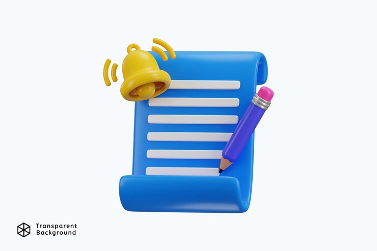 PSD paper and pencil icon 3d render concept of education icon vector illustration