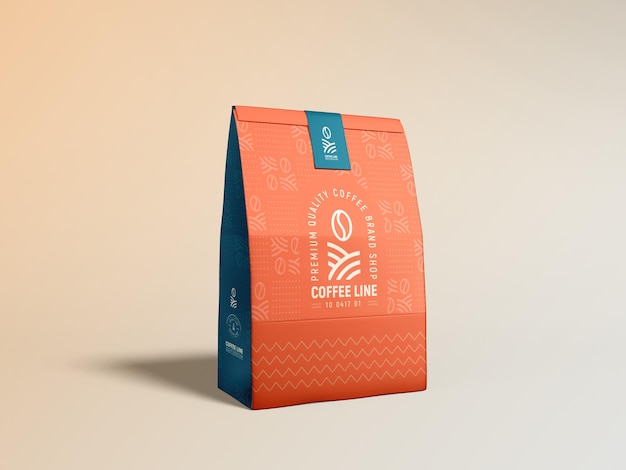 paper coffee bag branding mockup