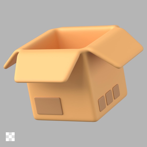 Paper parcel delivery box 3d icon