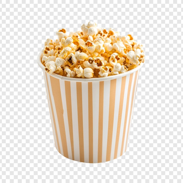 Paper popcorn bucket full of fresh popcorn