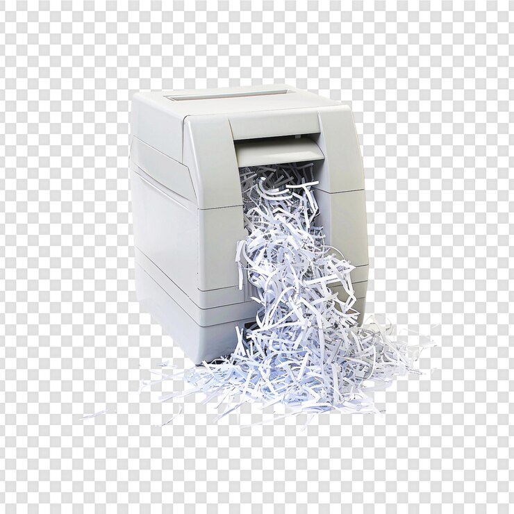 PSD paper shredder isolated on transparent background