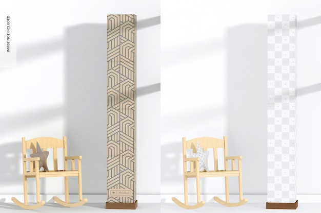 Paper tower lamp mockup, rechte ansicht